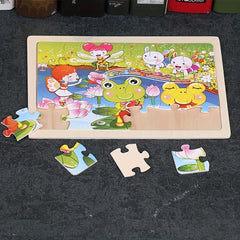 Wooden Animal Puzzle Set for Kids, 24 Pieces