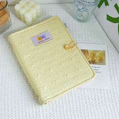 Portable 6 Ring Binder Notebook A5 A6 Cream Cloth Fabric Agenda Planner