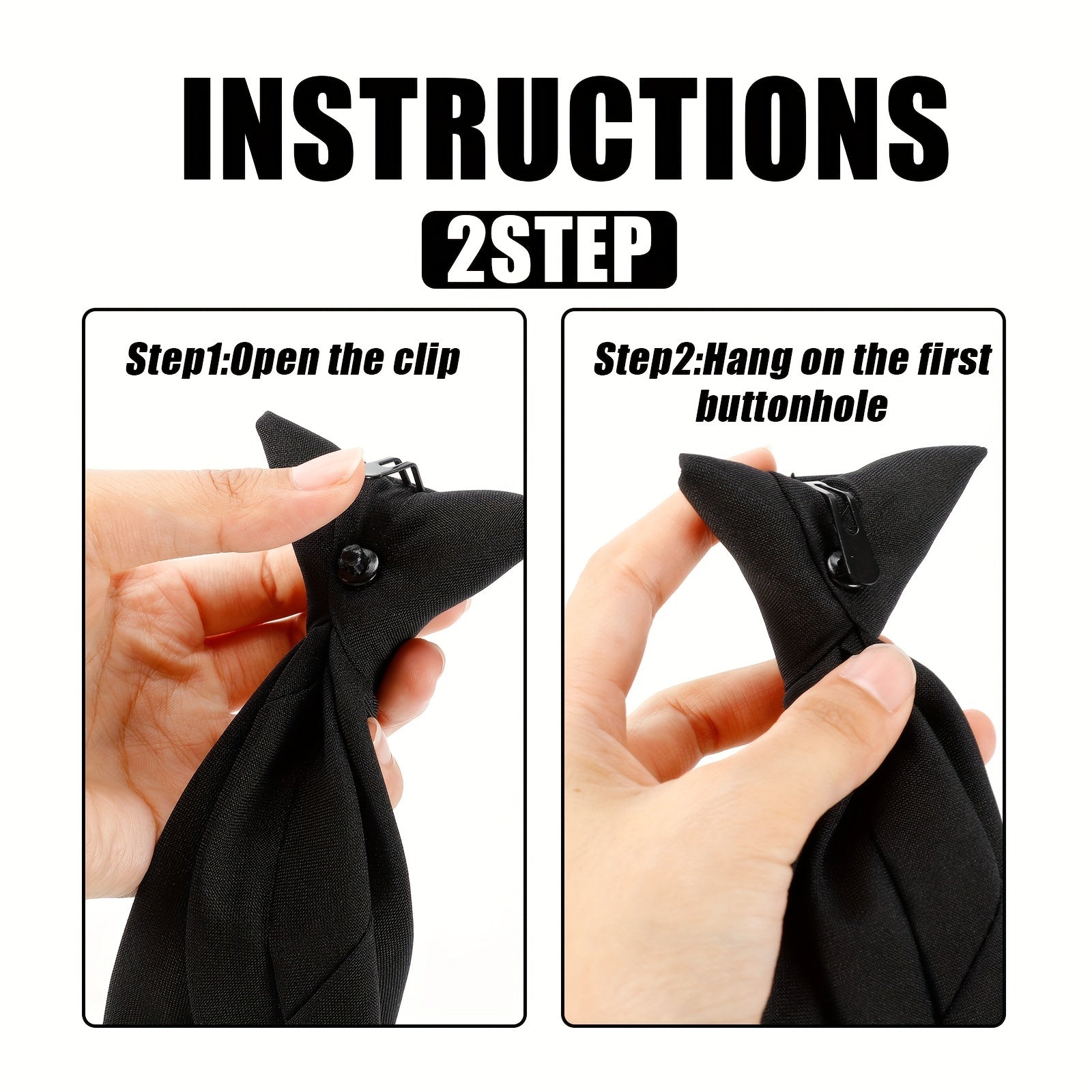2pcs Men's Clip On Ties Neckties Business Banquets Parties Weddings