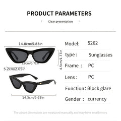 Vintage Cat Eye Sunglasses Classic Punk UV Protection Women Sunshade Eyewear
