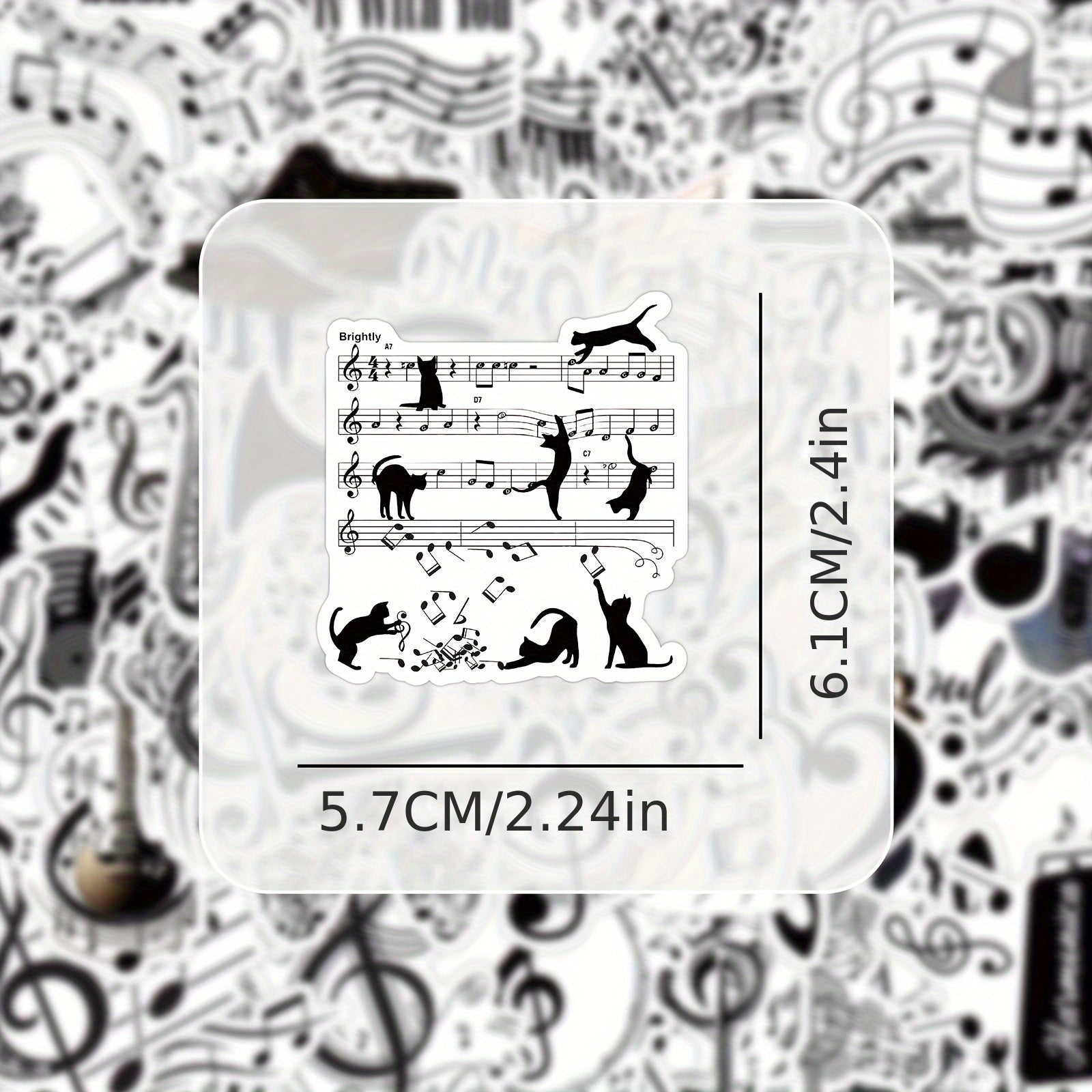 50pcs Musical Note Graffiti Stickers for Laptop Helmets Water Cup Decoration