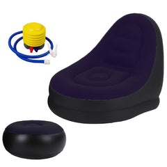 Portable Inflatable Sofa Lounge Chair with Footrest & Pump