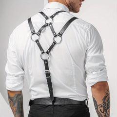 Men's Handsome Bib Pants Punk Business Shirt Straps