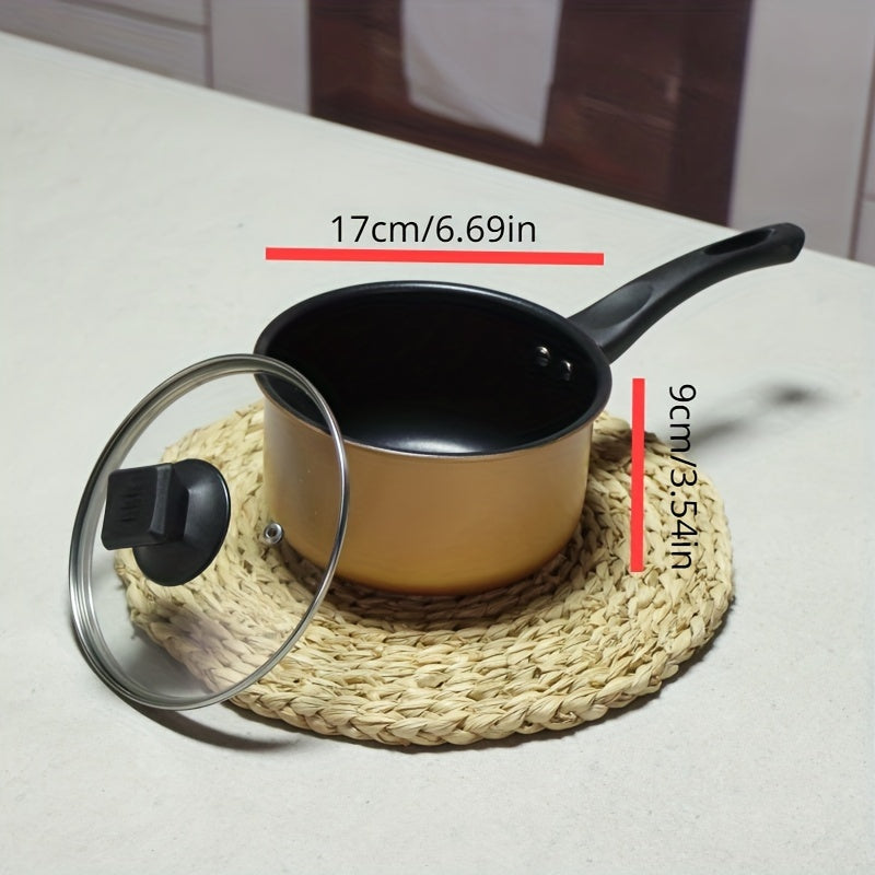 3 Pcs Nonstick Cookware Set with Glass Lid for Induction Cooker