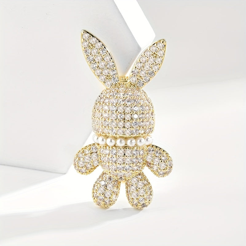 Zircon Rabbit Brooch for Men & Women