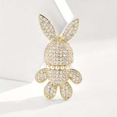 Zircon Rabbit Brooch for Men & Women