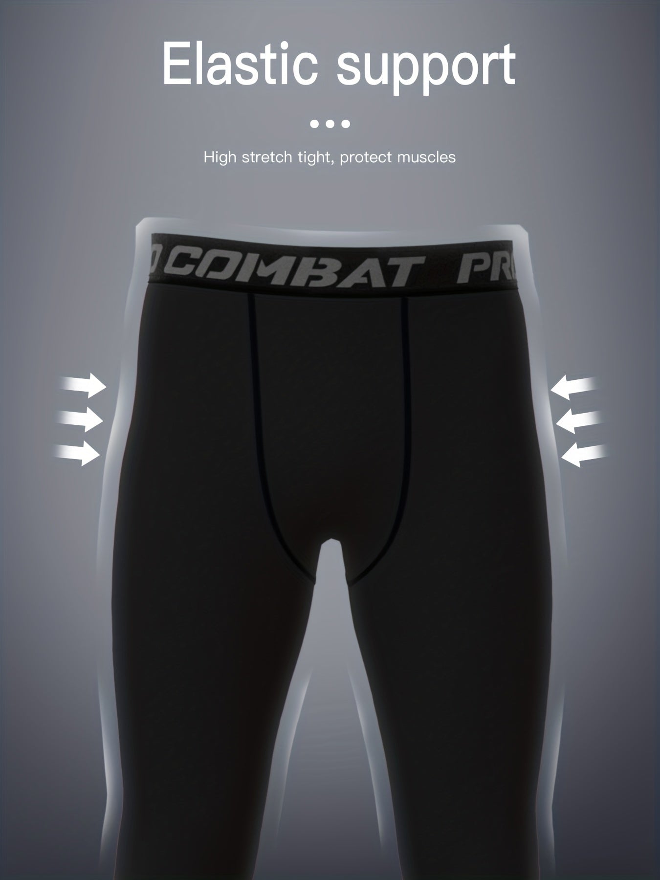 Men's Solid Compression Leggings for Running Training