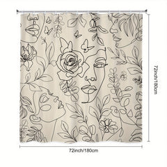 Abstract Face Shower Curtain