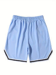 Men's Pink V Graphic Drawstring Stretchy Shorts
