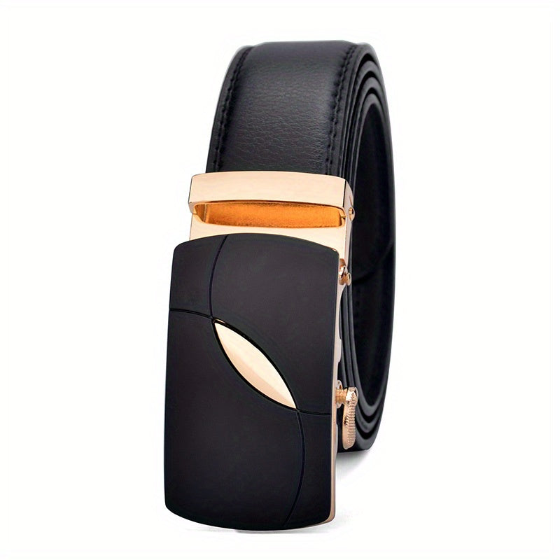 Men's Leather Belt Automatic Buckle Business Waist Strap
