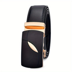 Men's Leather Belt Automatic Buckle Business Waist Strap