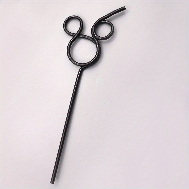6pcs Mouse Shaped Reusable Colorful Straws Party Supplies