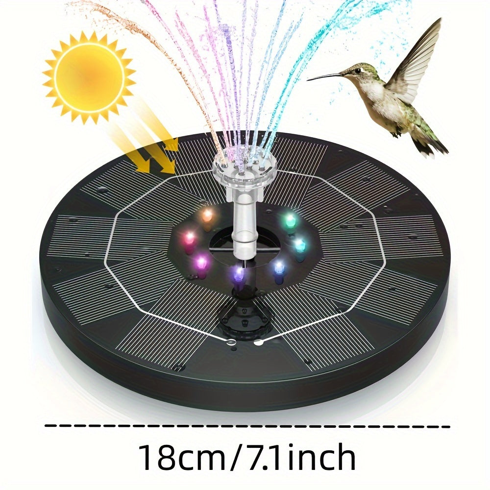 Solar Bird Bath Fountain Pump with 6 Nozzles - Solar Powered Water Fountain Pump