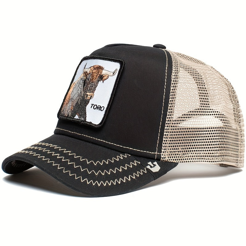 Classic Animal Patch Baseball Cap Cotton Mesh Breathable Sports Trucker Hats