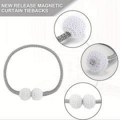 Magnetic Curtain Tiebacks Faux Pearl Ball Decorative Home Curtain Buckle