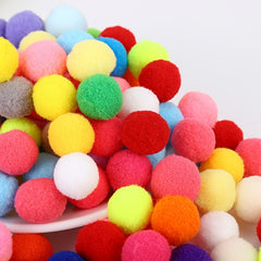 100pcs Mixed Size Pompoms Soft Fluffy Plush Crafts Pom Poms Ball Furball Sewing