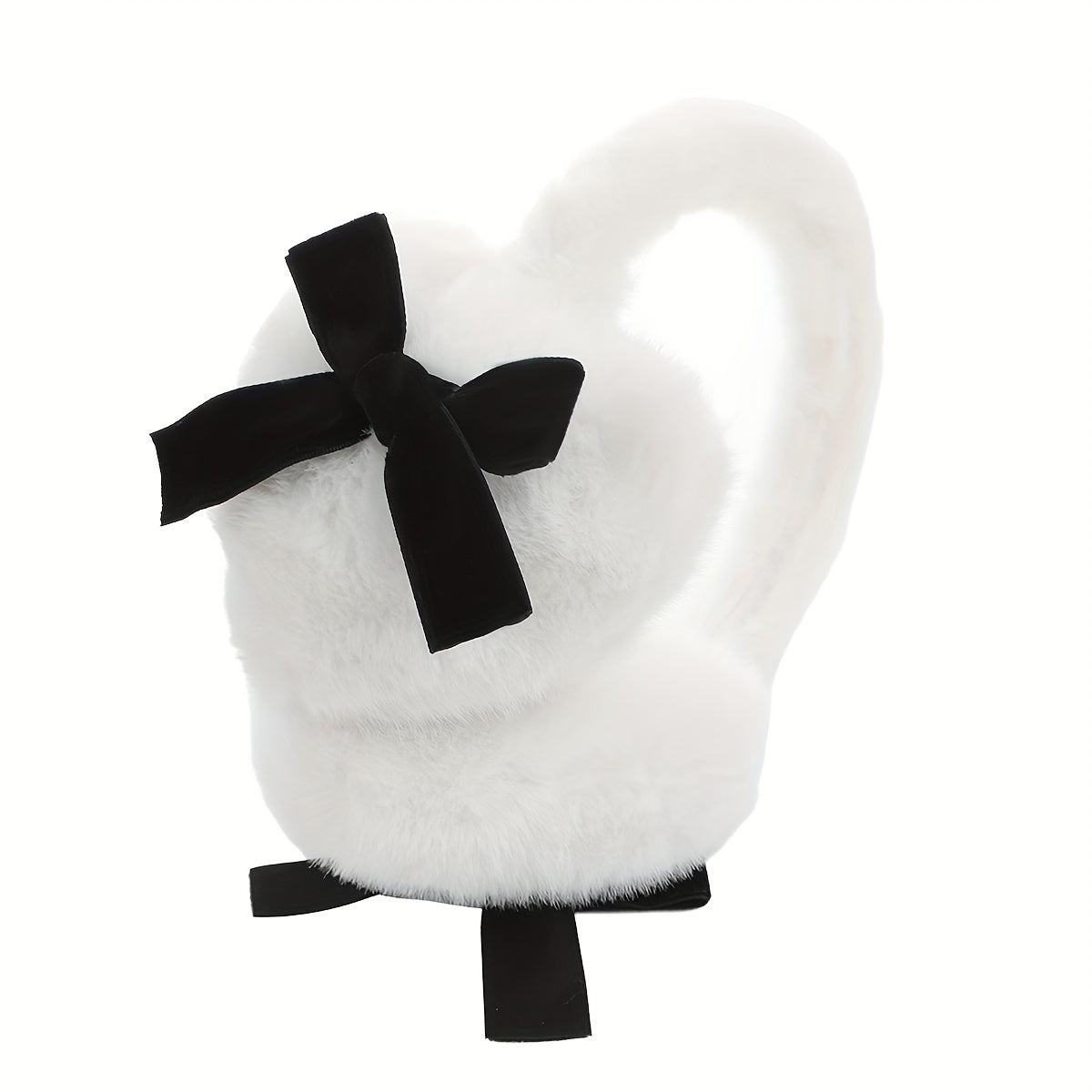 Men's Heart Shaped Ear Warmers with Bow Boho Style Winter Accessory
