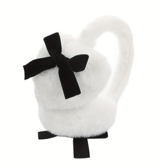 Men's Heart Shaped Ear Warmers with Bow Boho Style Winter Accessory