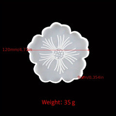 Flower Shape Tea Tray Coaster Mold Set DIY Hand Crystal Drop Glue Flower Mold