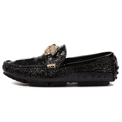 Women's Metal Decor Flat Loafers PU Leather Moccasin Shoes