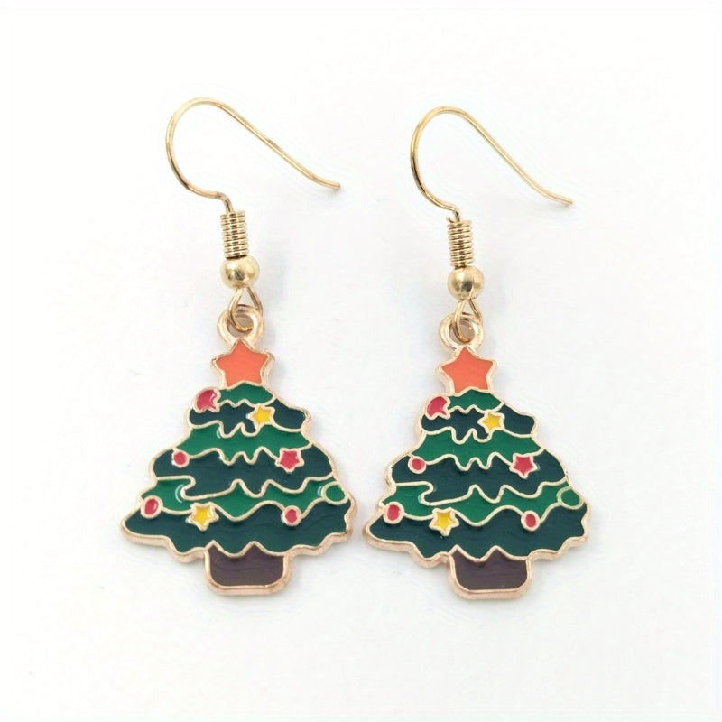 Christmas Tree Pendant Earrings for Holiday Sparkle