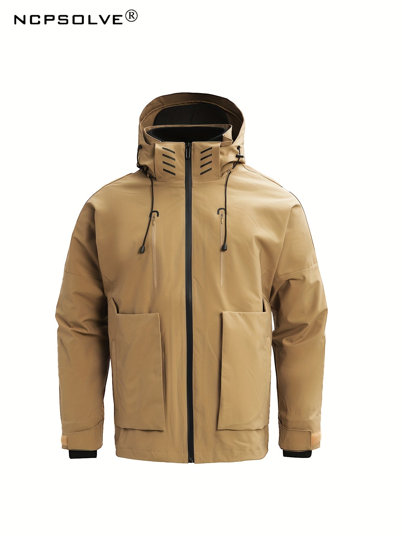 Men's 3-In-1 Zip Hooded Jacket Waterproof Windproof Hiking Jacket