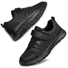 Girl's Woven Running Shoes with Hook Loop Fastener
