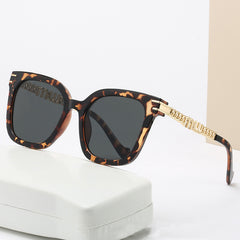 Square Metal Sunglasses Women Hollow Chain Eyewear
