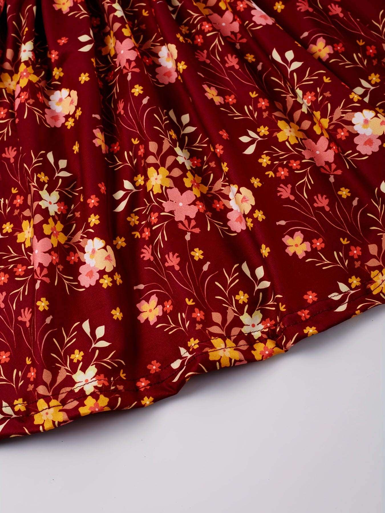 Floral Graphic Princess Dress for Toddlers Girls