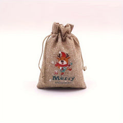 Christmas Burlap Bag Candy Snack Storage Packaging Gift Bag