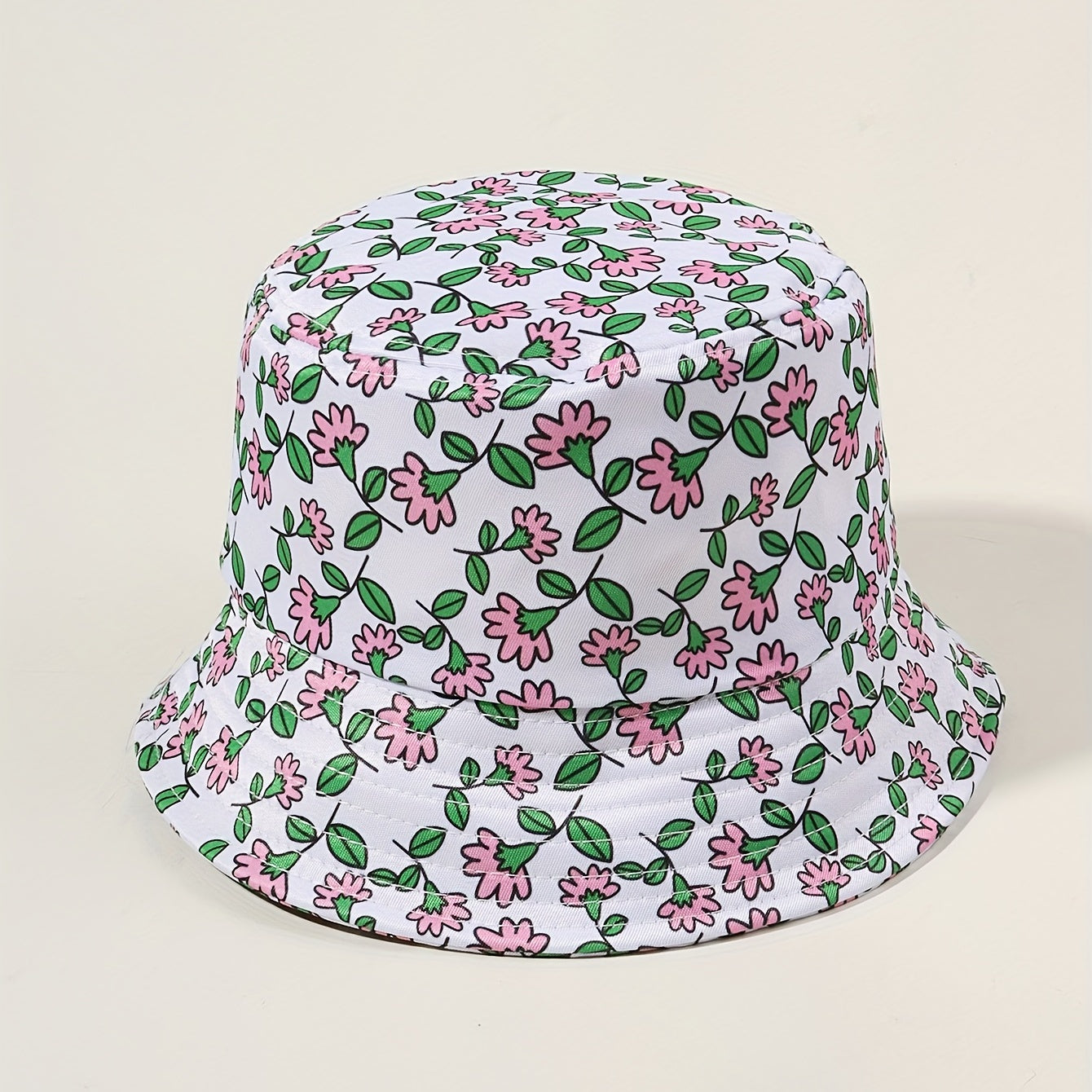 Leaf Flower Print Bucket Hat Casual Sunscreen Fisherman Cap