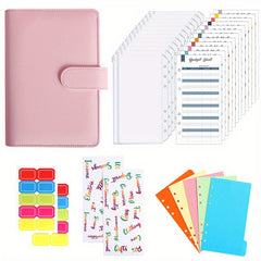 A6 Leather Budget Binder Money Organizer with Zipper Envelopes