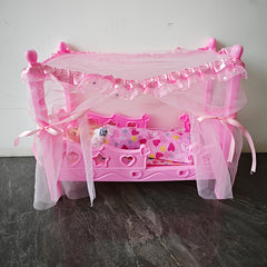 Pink Fantasy Doll Bed Playhouse Toy Ideal Gift