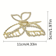 Alloy Butterfly Hair Claw Rhinestone Ponytail Holder