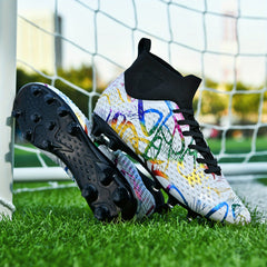Kid's High Top Non Slip Football Cleat Spikes Soccer Shoes