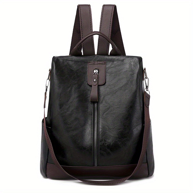 Vintage Zipper Backpack Classic Rucksack Women's Travel Bag