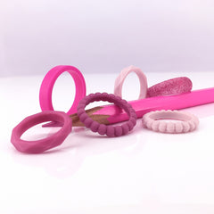 Fashionable Pink Silicone Rings For Women And Men Breathable Comfort