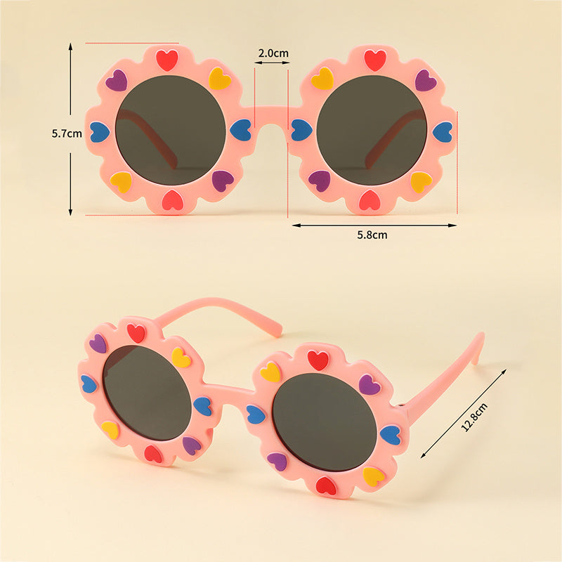 Kids Sunglasses Flower Ink Glasses Outdoor Anti UV
