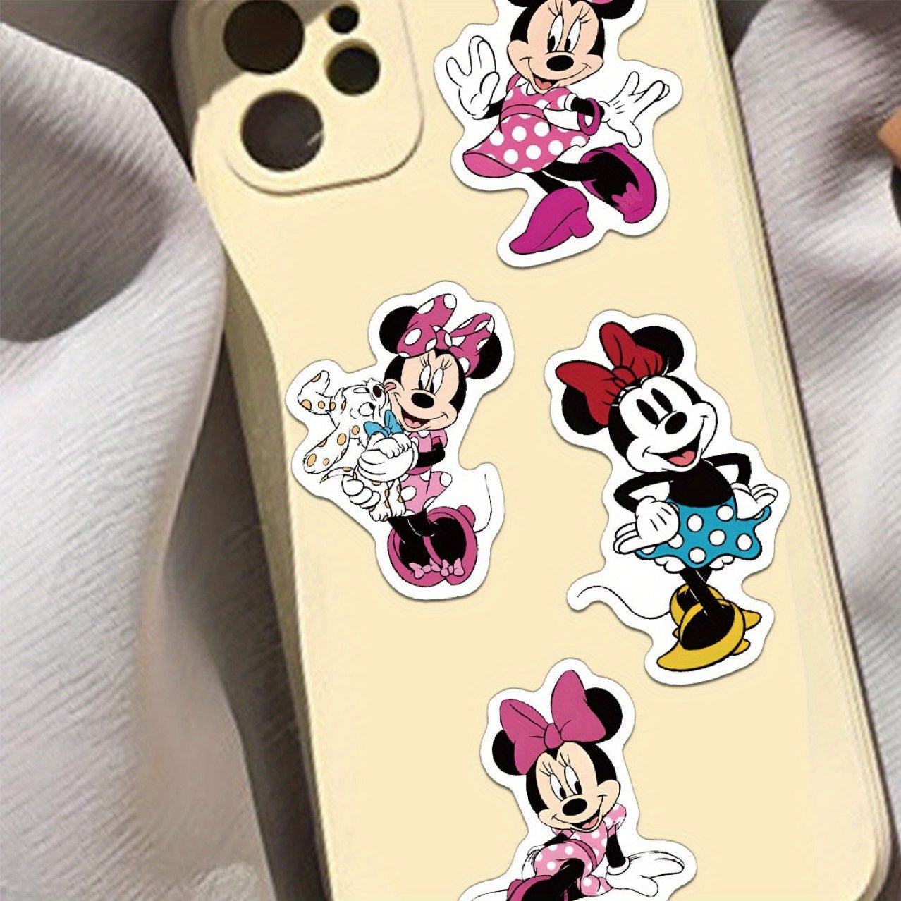 Set of 50 Pink Mickey Stickers - Unique Outlined Design - High Self Adhesive