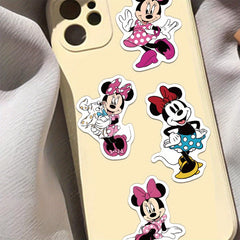 Set of 50 Pink Mickey Stickers - Unique Outlined Design - High Self Adhesive