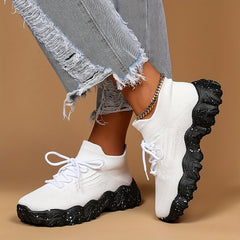 Women's Knitted Running Shoes Breathable Walking Shoes
