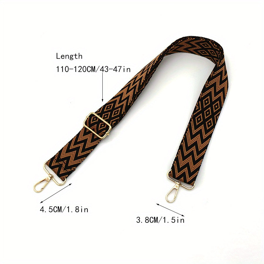 Geometric Pattern Bag Strap Adjustable Durable Lightweight