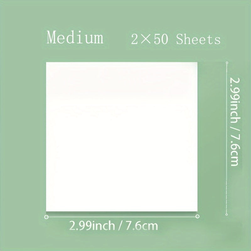 100 Sheets Transparent Sticky Notes for Notebooks Diaries School Office Supplies