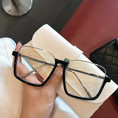 Gradient Clear Lens Glasses Y2K Anti Light Square Frame Glasses