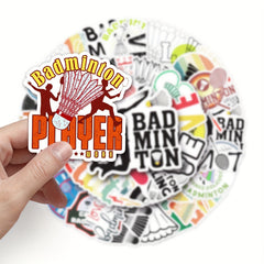 50pcs Badminton Graffiti Stickers DIY Waterproof Luggage Stickers