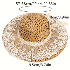Summer Sun Hat Wide Brim Straw UV Protection