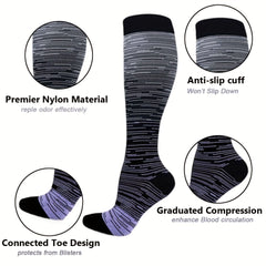 Unisex Running Compression Socks 20-30 Mmhg for Marathon Cycling Football