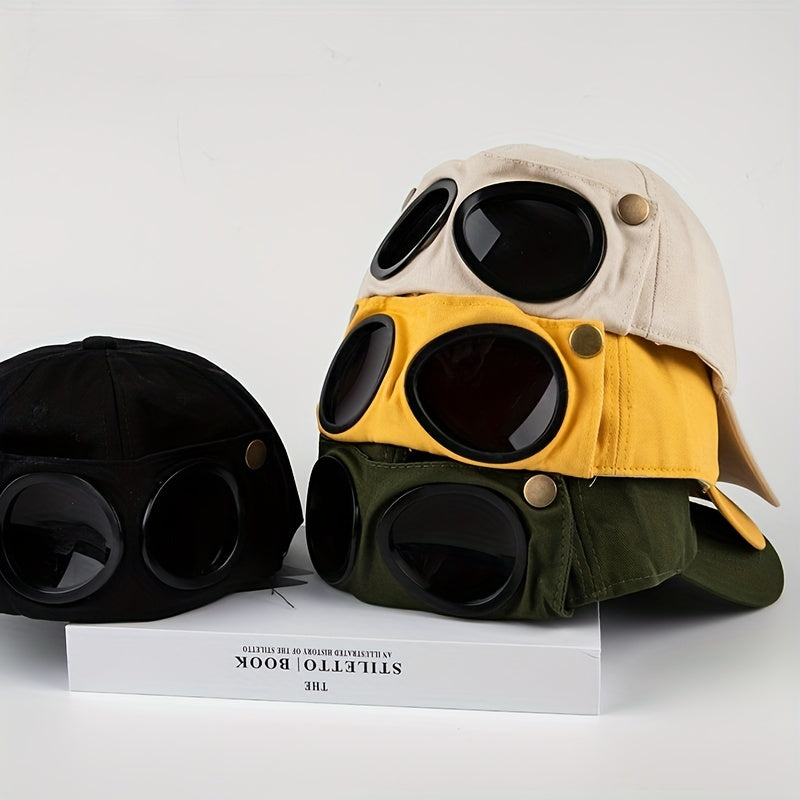 Vintage Aviator Sunglasses Baseball Cap Sun Hat Hip Hop Women