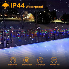 4m 13ft 90LED Icicle Lights Outdoor Decoration 8 Modes USB Plug In Waterproof