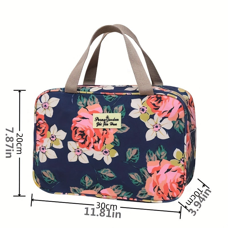 Vintage Floral Print Bag Travel Storage Handbag Toiletry Wash Bag